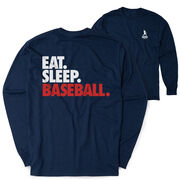 Baseball Tshirt Long Sleeve - Eat. Sleep. Baseball (Back Design)