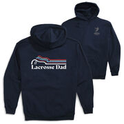 Guys Lacrosse Hooded Sweatshirt - Lacrosse Dad Sticks (Back Design)
