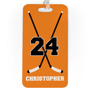 Hockey Bag/Luggage Tag - Personalized Hockey Crossed Sticks