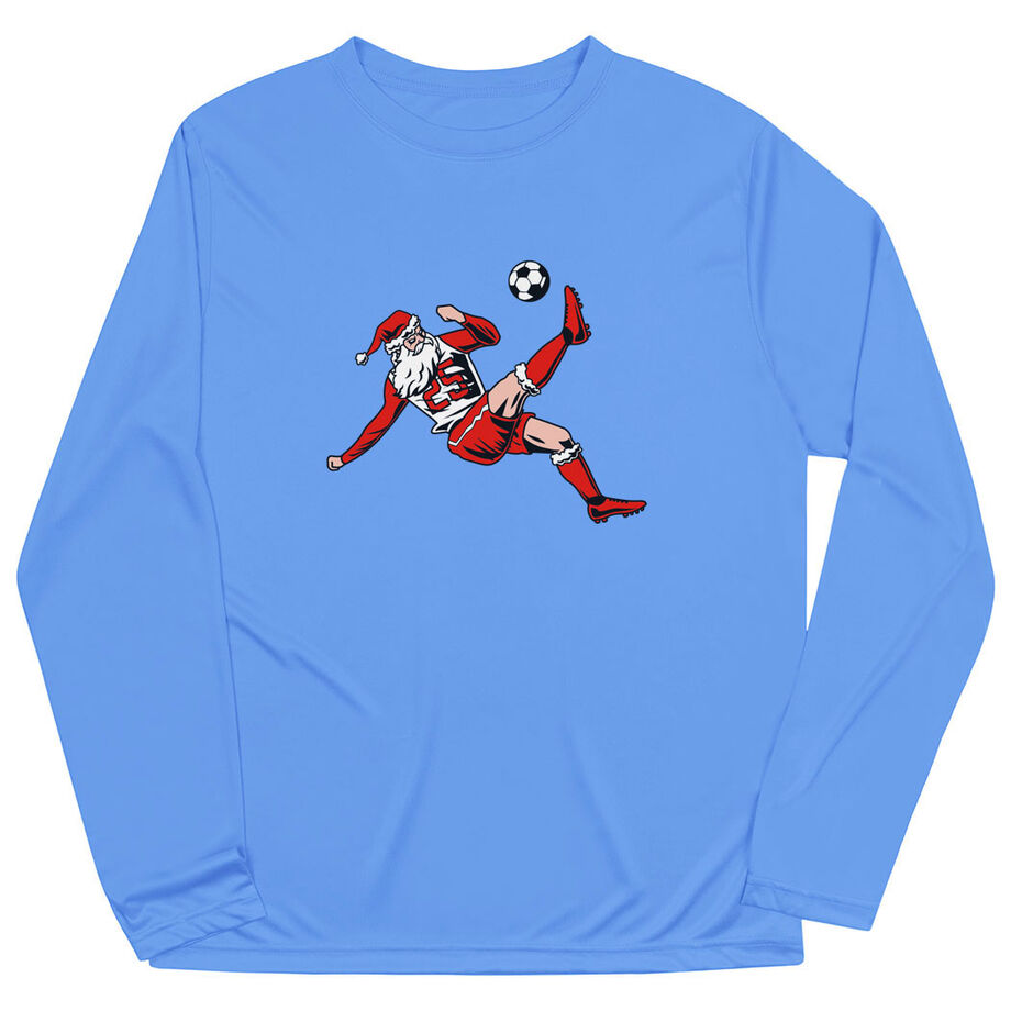 Soccer Long Sleeve Performance Tee - Soccer Santa - Personalization Image