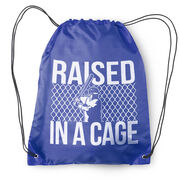 Raised In A Cage Baseball Drawstring Backpack