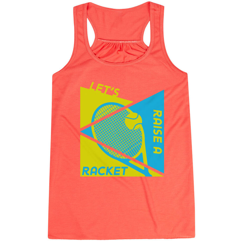 Tennis Flowy Racerback Tank Top - Let's Raise A Racket