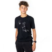 Basketball Short Sleeve T-Shirt - Basketball Player Sketch