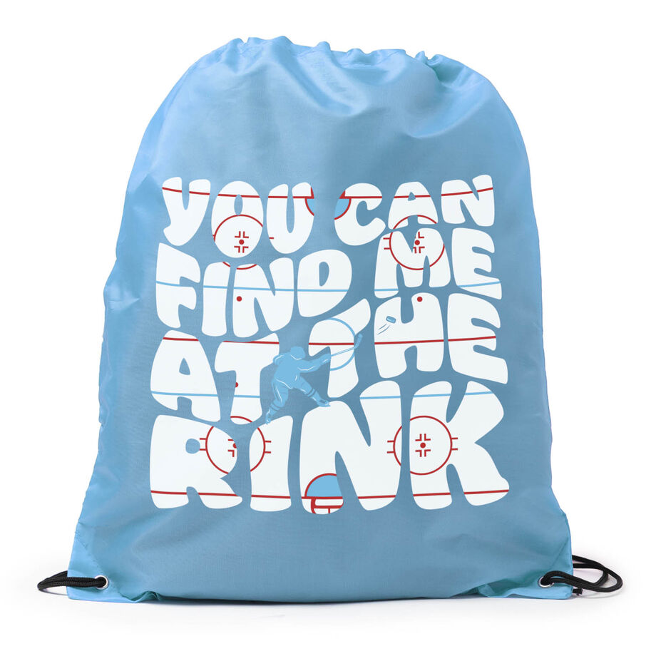 Hockey Drawstring Backpack - You Can Find Me At The Rink