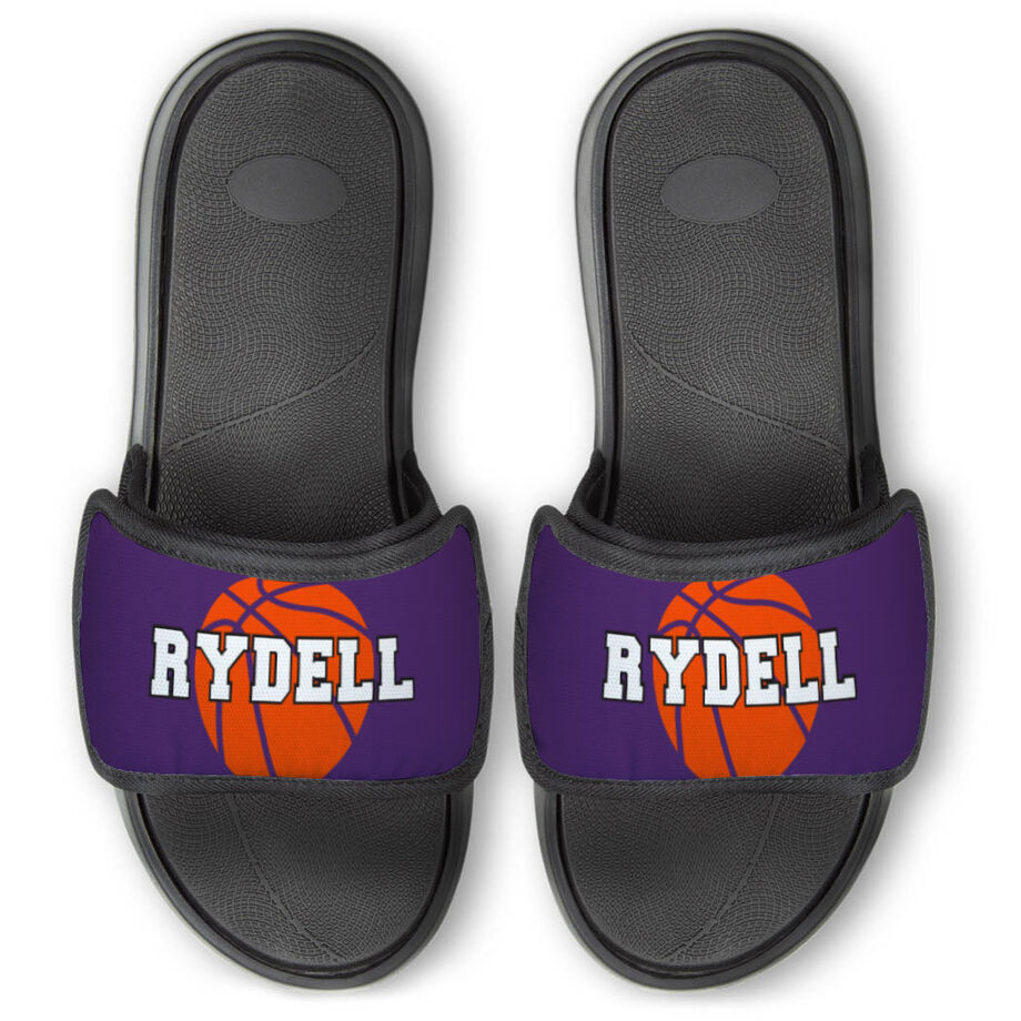 Basketball Repwell&reg; Slide Sandals - Basketball with Text