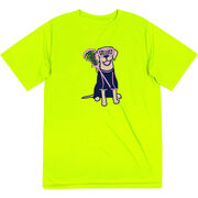 Girls Lacrosse Short Sleeve Performance Tee - Lily The Lacrosse Dog