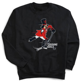 Hockey Crewneck Sweatshirt - Crushing Goals [Youth Large/Black] - SS