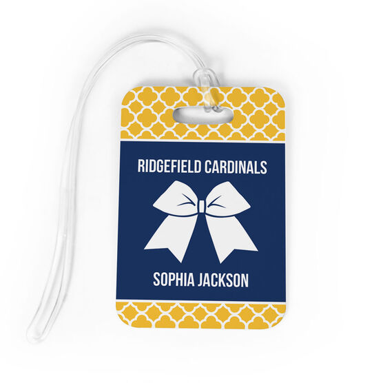Cheerleading Bag/Luggage Tag - Personalized Cheer Squad with Bow