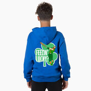 Baseball Hooded Sweatshirt - Feelin' Lucky Baseball (Back Design)