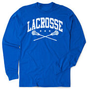 Guys Lacrosse Tshirt Long Sleeve - Crossed Sticks