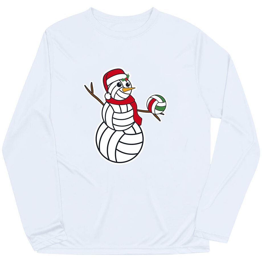 Volleyball Long Sleeve Performance Tee - Serving Holiday Cheer