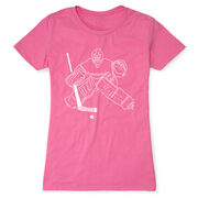 Hockey Women's Everyday Tee - Hockey Goalie Sketch