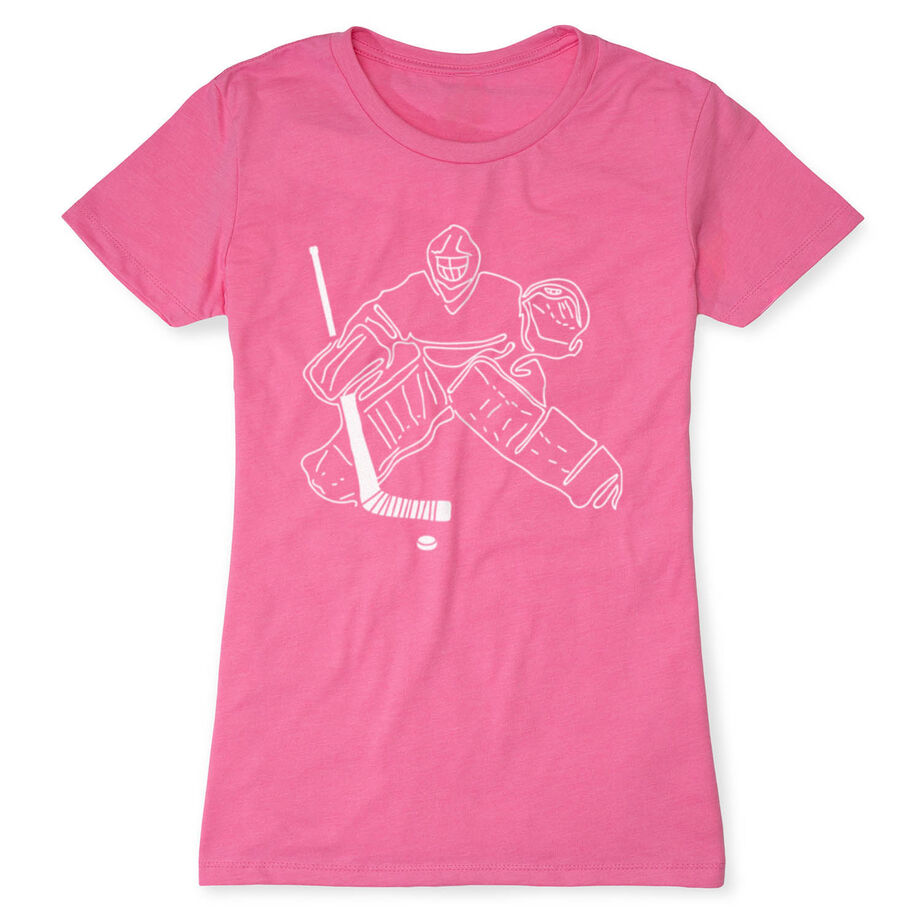 Hockey Women's Everyday Tee - Hockey Goalie Sketch