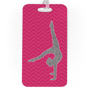 Gymnastics Bag/Luggage Tag - Faux Glitter Chevron Pattern