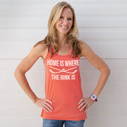 Hockey Flowy Racerback Tank Top - Home Is Where The Rink Is