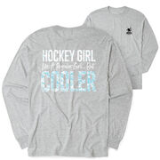 Hockey Tshirt Long Sleeve - Hockey Girls Are Cooler (Back Design)