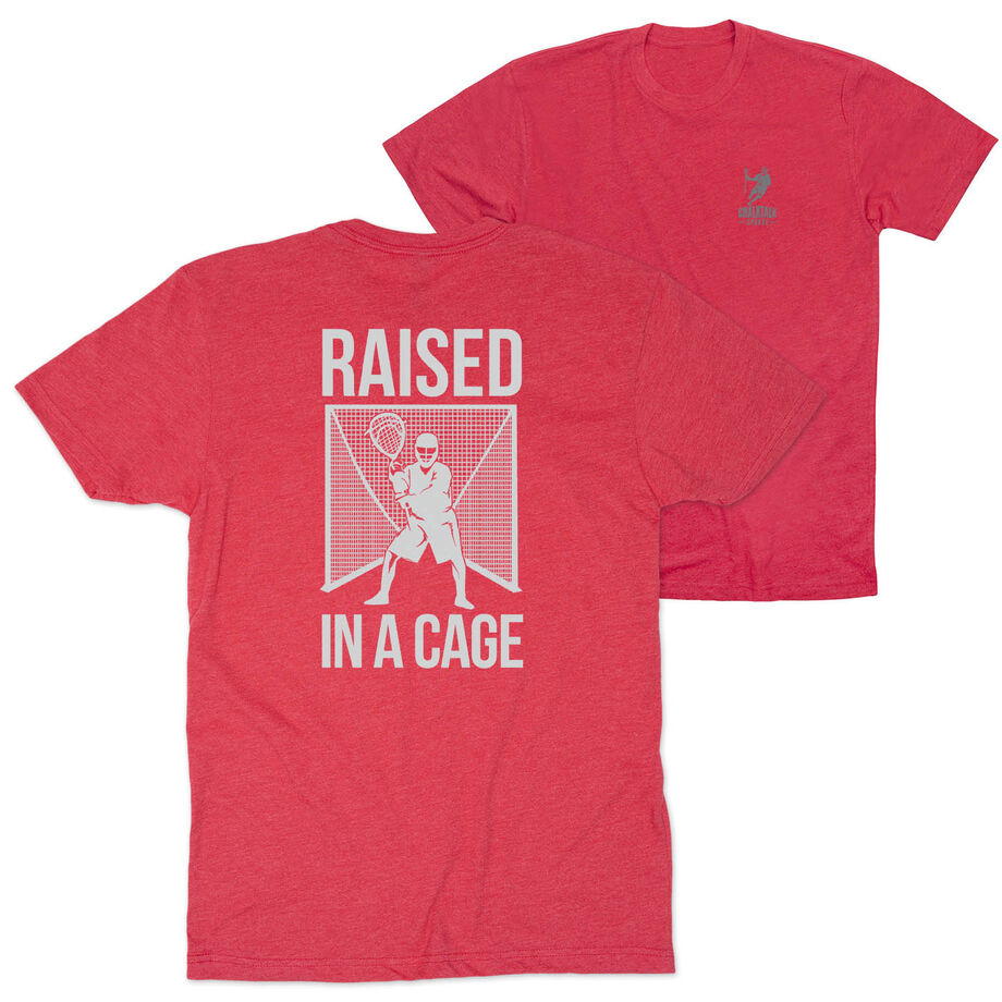 Lacrosse Short Sleeve T-Shirt - Raised In a Cage (Back Design)
