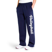 Volleyball Fleece Sweatpants Volleyball Script [Navy/White/Adult Medium] - SS