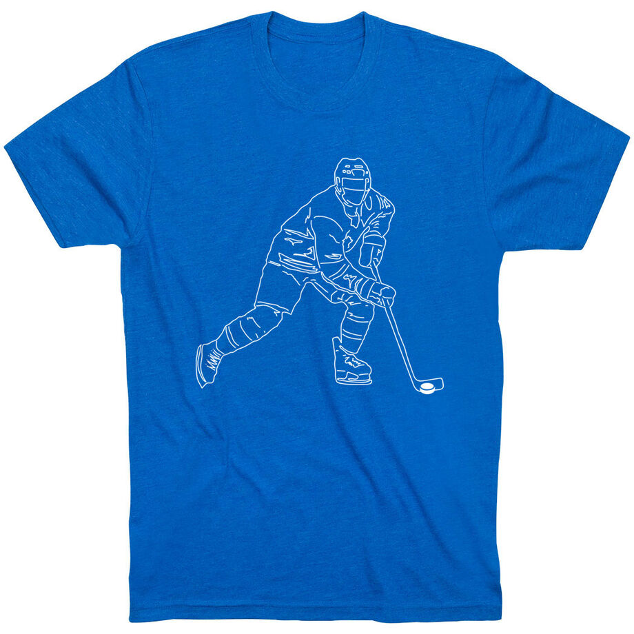 Hockey Short Sleeve T-Shirt - Hockey Player Sketch