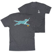 Softball Short Sleeve T-Shirt - Mitts the Softball Dog (Back Design)
