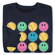 Softball Crewneck Sweatshirt - Softball Makes Me Happy