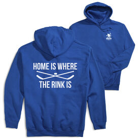 Hockey Hooded Sweatshirt - Home Is Where The Rink Is (Back Design)