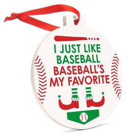 Baseball Round Ceramic Ornament - Baseball's My Favorite