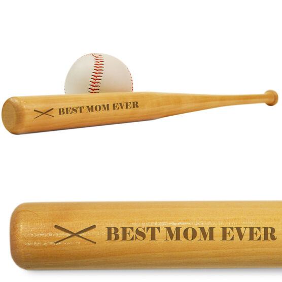 Engraved Mini Baseball Bat - Best Mom Ever