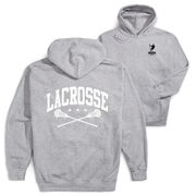 Guys Lacrosse Hooded Sweatshirt - Crossed Sticks (Back Design)