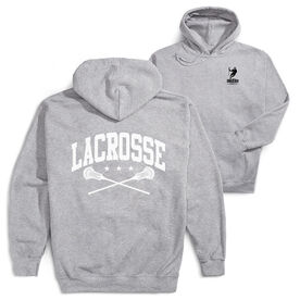 Guys Lacrosse Hooded Sweatshirt - Crossed Sticks (Back Design)