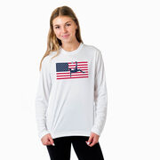 Soccer Long Sleeve Performance Tee - Patriotic Soccer