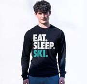 Skiing & Snowboarding Tshirt Long Sleeve - Eat. Sleep. Ski