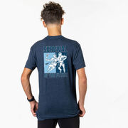 Guys Lacrosse Short Sleeve T-Shirt - Survival of the Fittest (Back Design)