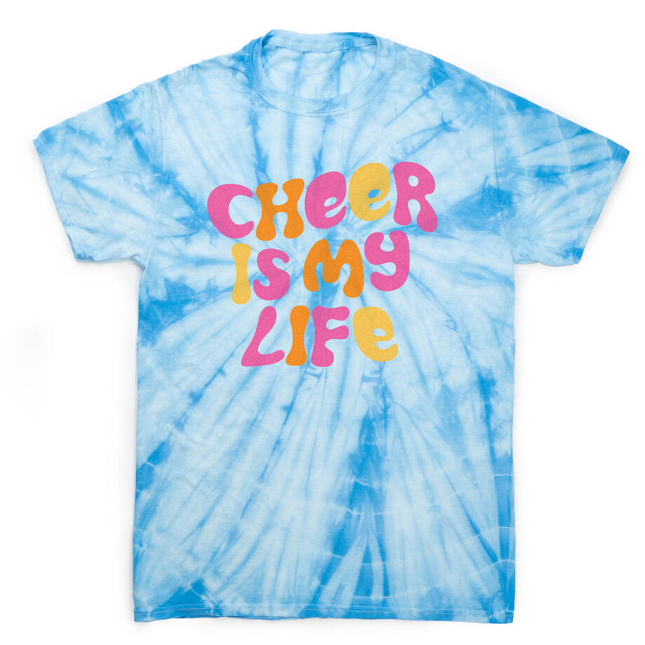 Cheerleading Short Sleeve T-Shirt - Cheer Is My Life Tie Dye