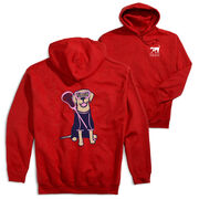 Girls Lacrosse Hooded Sweatshirt - Lily The Lacrosse Dog (Back Design)