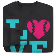 Softball Crew Neck Sweatshirt - Love Softball