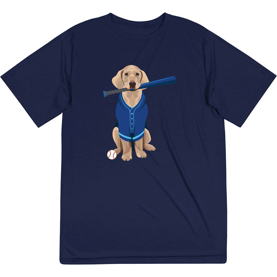 Baseball Short Sleeve Performance Tee - Dinger the Baseball Dog