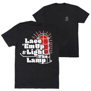 Hockey Short Sleeve T-Shirt - Lace 'Em Up And Light The Lamp (Back Design)