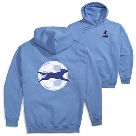 Soccer Hooded Sweatshirt - Kicks The Soccer Dog (Back Design)