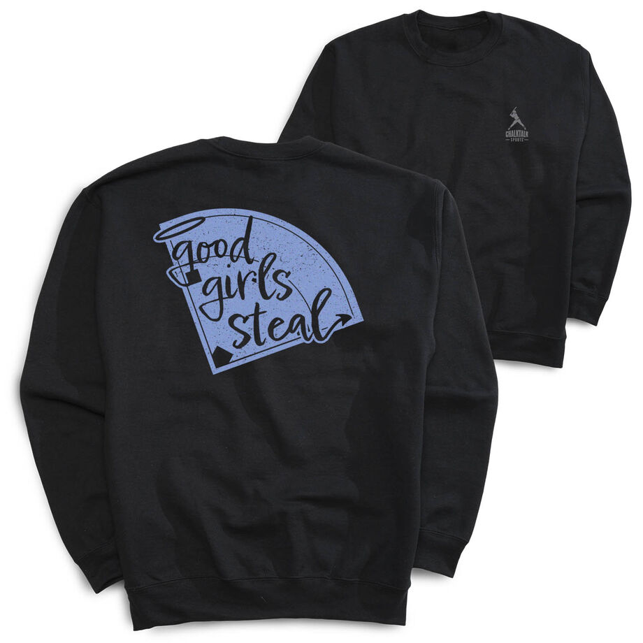 Softball Crewneck Sweatshirt - Good Girls Steal (Back Design)