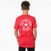 Soccer Short Sleeve T-Shirt - I'd Rather Be Playing Soccer Round (Back Design)