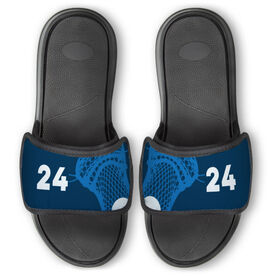 Guys Lacrosse Repwell&reg; Slide Sandals - Stick and Number Reflected