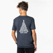 Lacrosse Short Sleeve T-Shirt - Merry Laxmas Tree (Back Design)