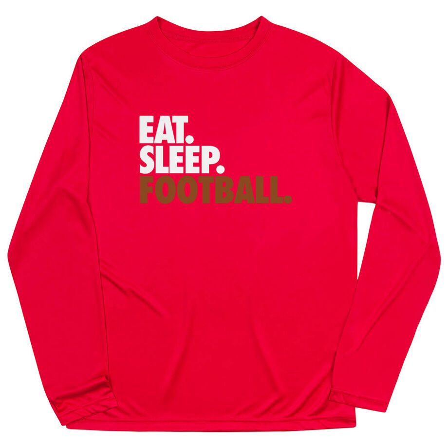 Football Long Sleeve Performance Tee - Eat. Sleep. Football.