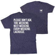 Girls Lacrosse Short Sleeve T-Shirt - All Weekend Lacrosse (Back Design) 