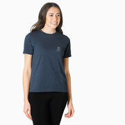 Hockey Short Sleeve T-Shirt - The Cold Never Bothered Me Anyway #HockeyMom (Back Design)