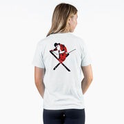 Skiing Short Sleeve T-Shirt - Freestyle Santa (Back Design)