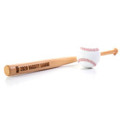 Engraved Mini Baseball Bat - Logo With Text (Bold)