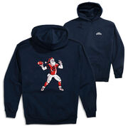 Football Hooded Sweatshirt - Touchdown Santa (Back Design)