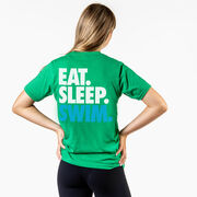 Swimming Short Sleeve T-Shirt - Eat. Sleep. Swim. (Back Design)